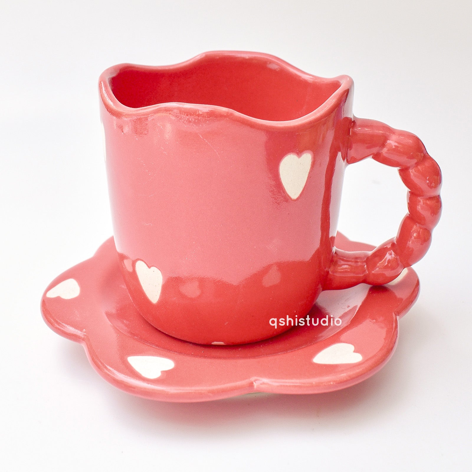 Red love Tea Cup & Coaster Set