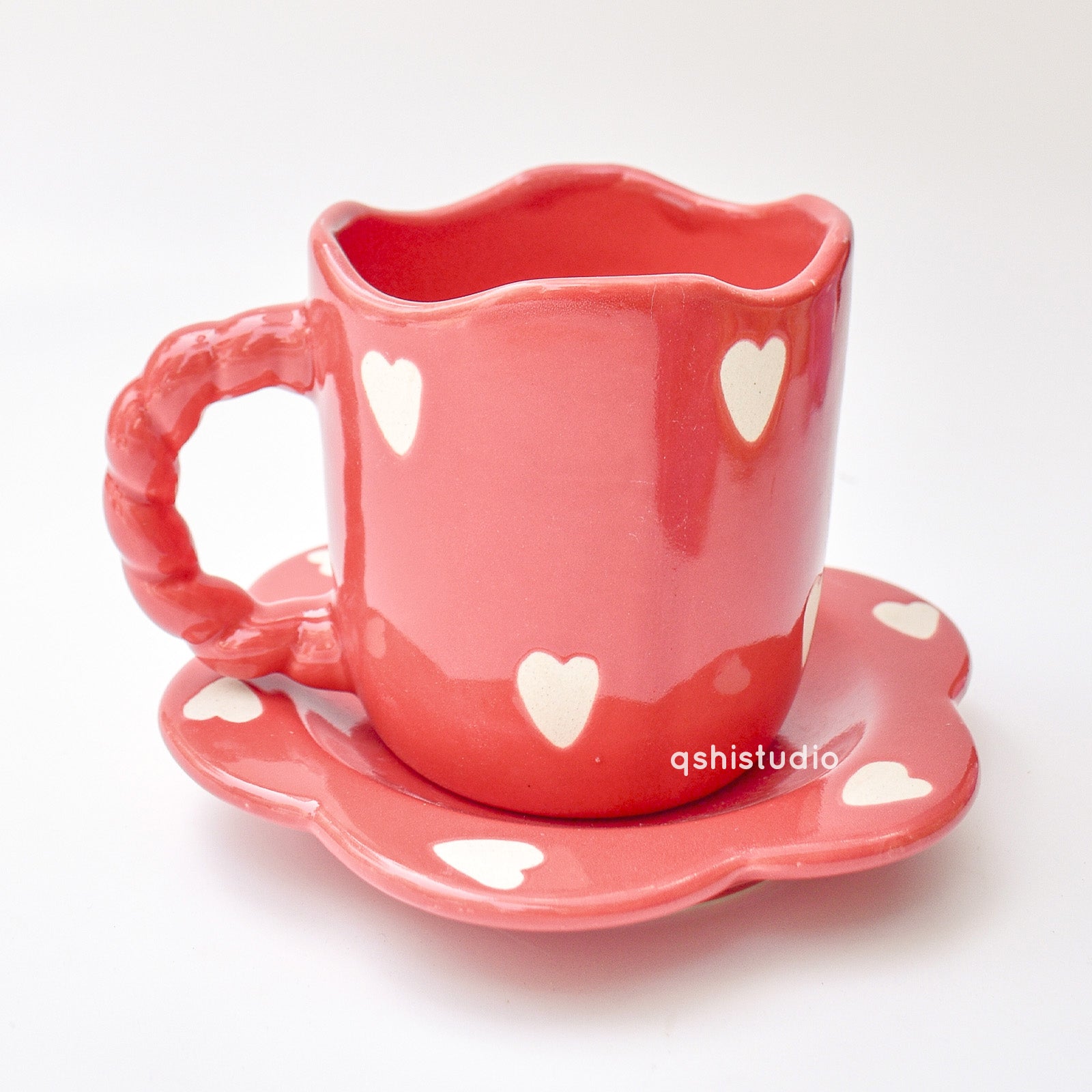 Red love Tea Cup & Coaster Set