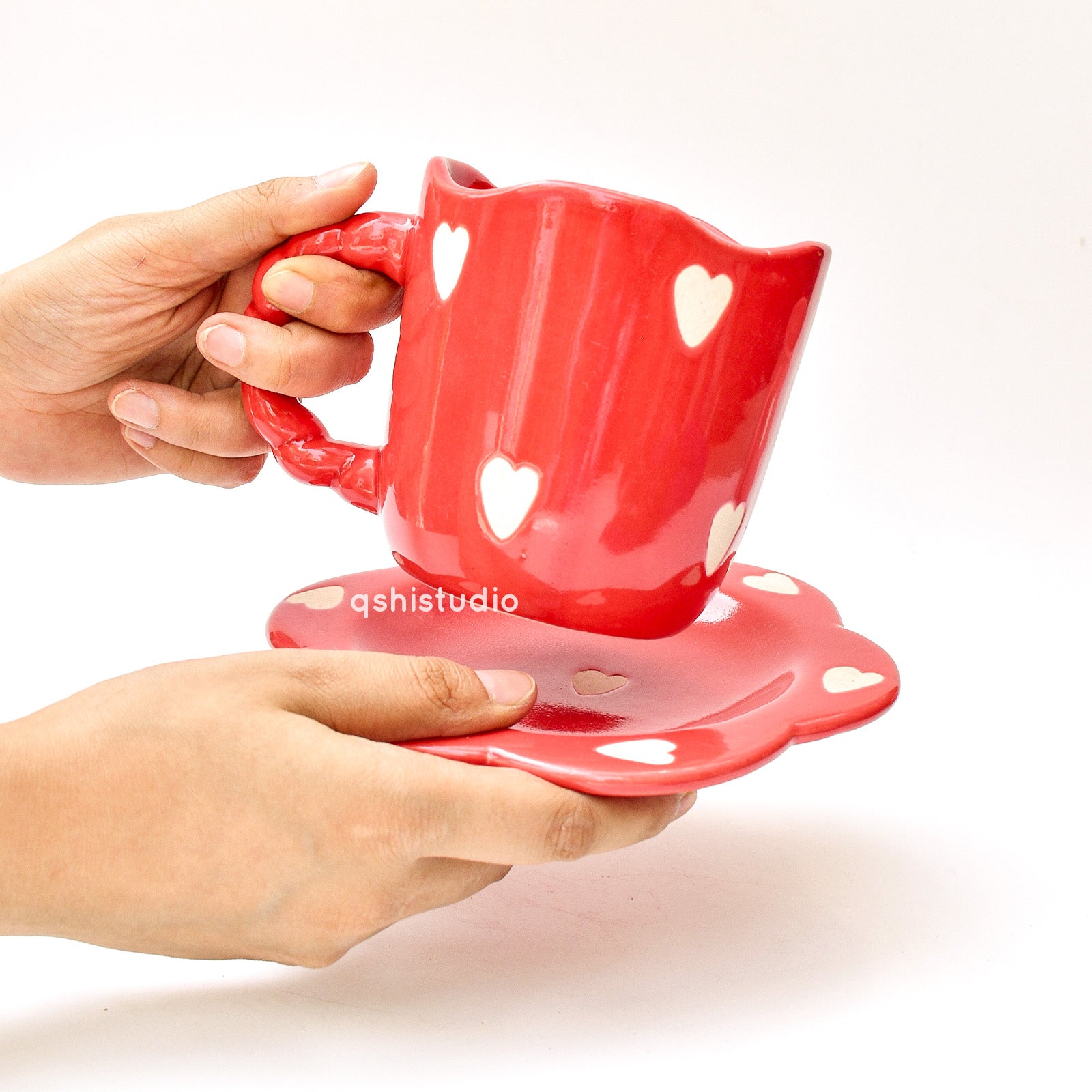 Red love Tea Cup & Coaster Set