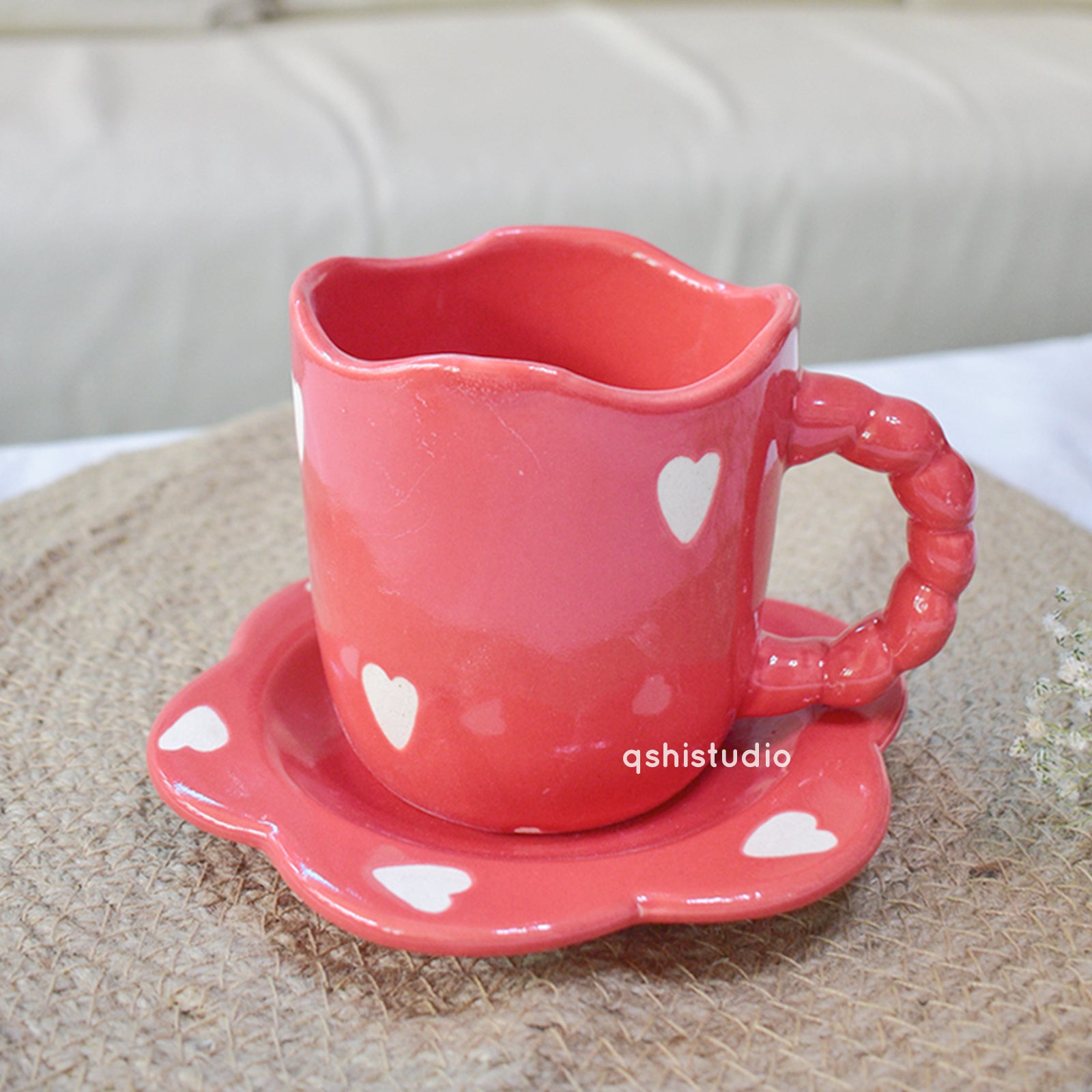 Red love Tea Cup & Coaster Set
