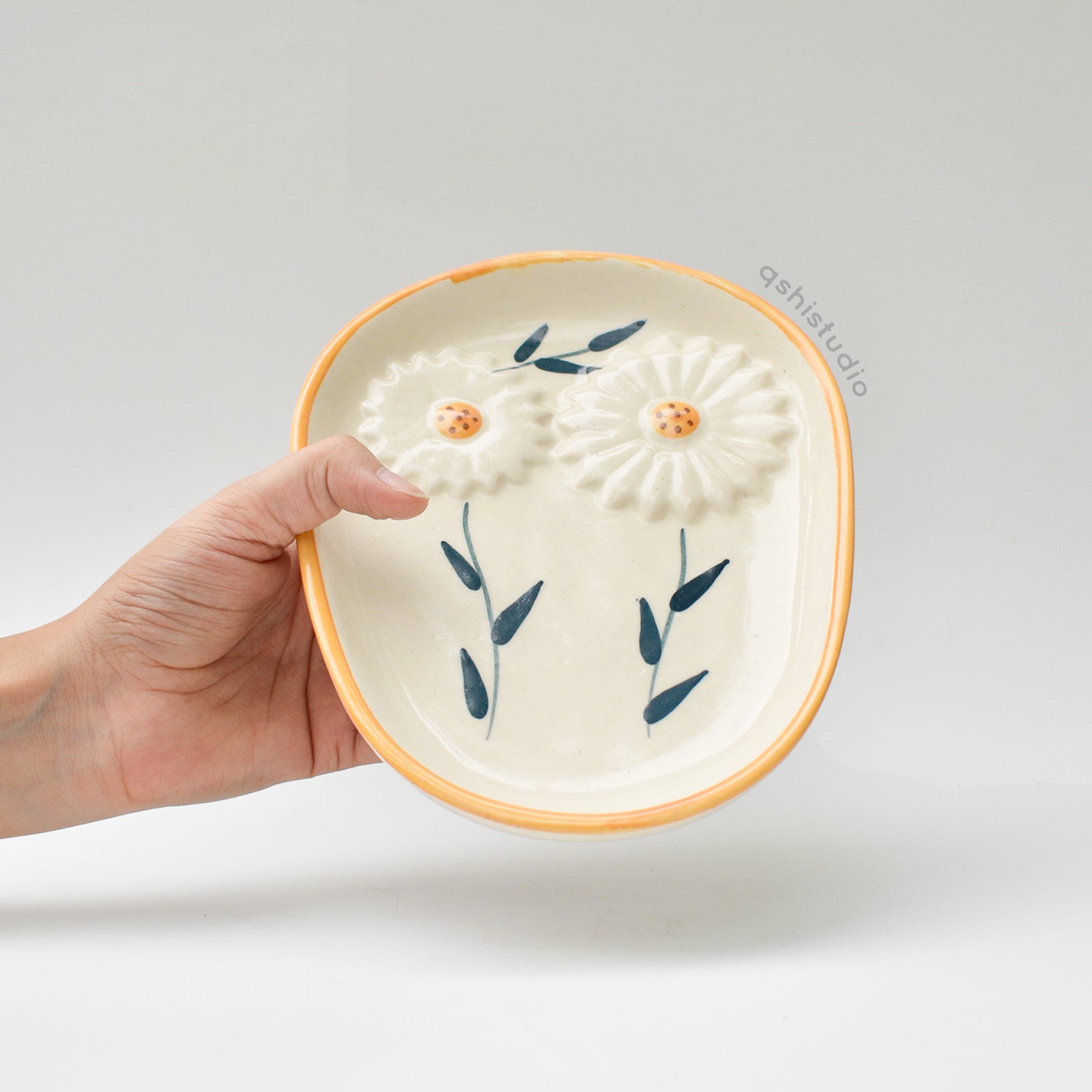 Ceramic Decorative Snack Plate - 3D Sunflower
