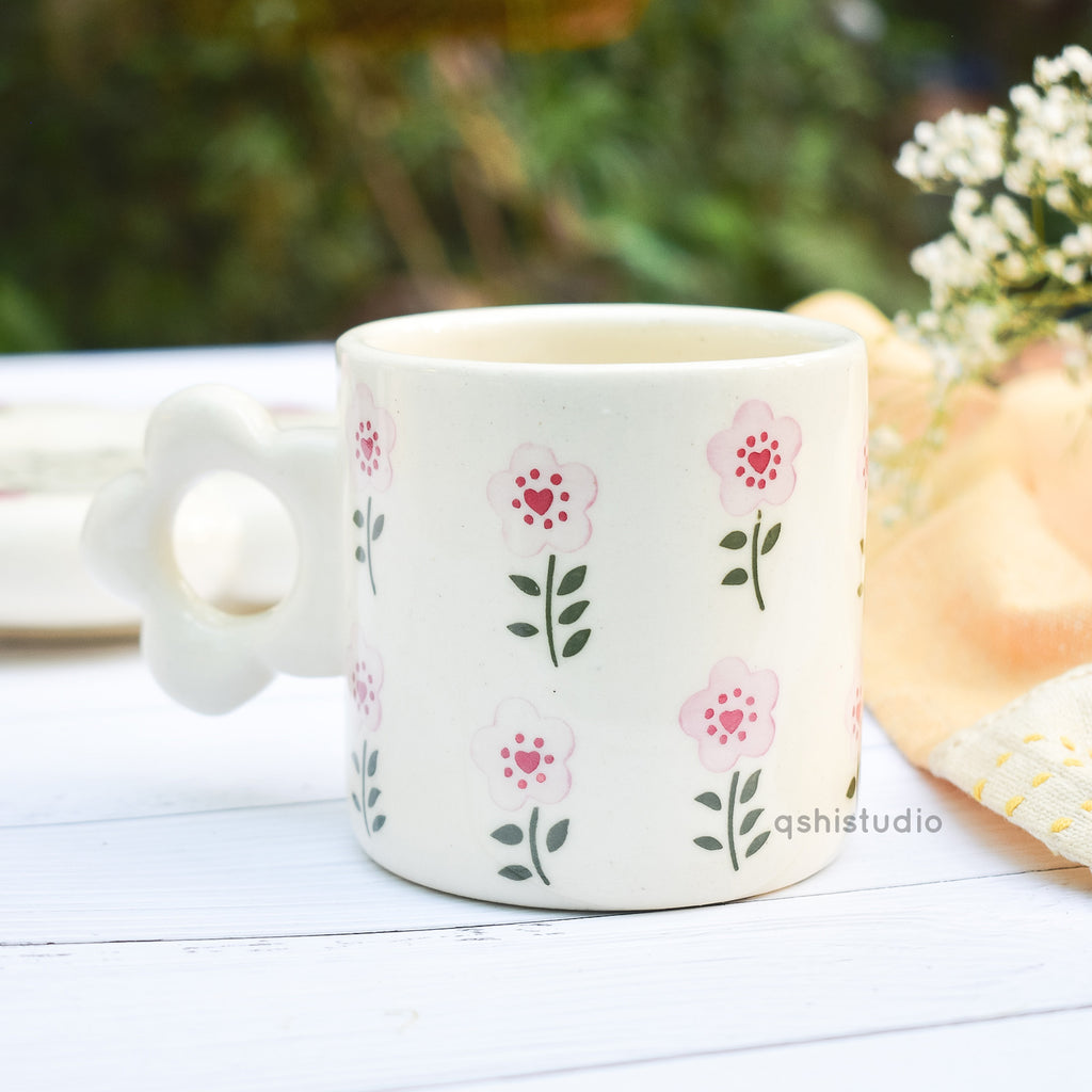 Coffee Ceramic Mug Saucer Set - Good Morning