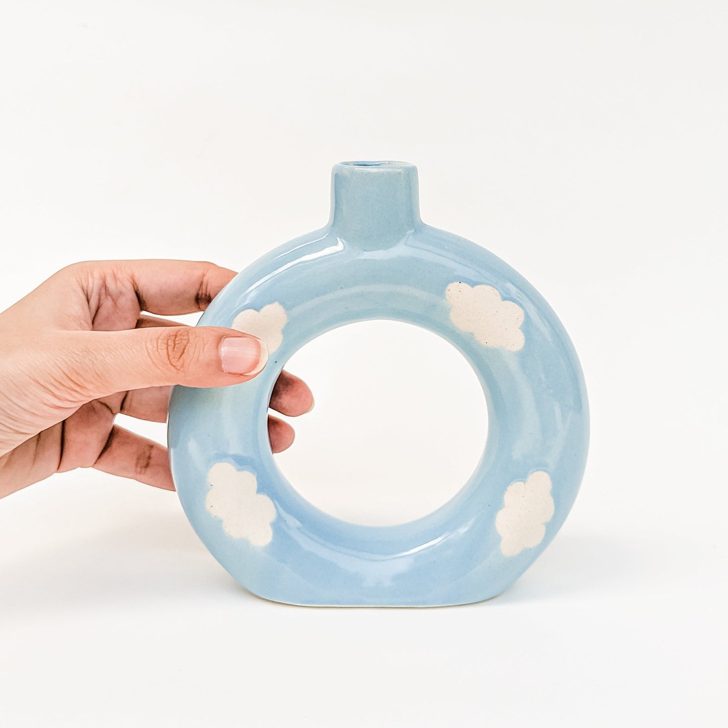 cloud decorative ceramic donut vase