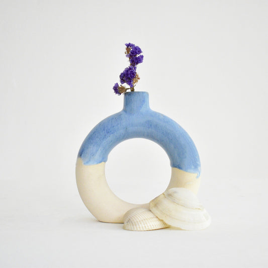 ocean dip decorative ceramic donut vase