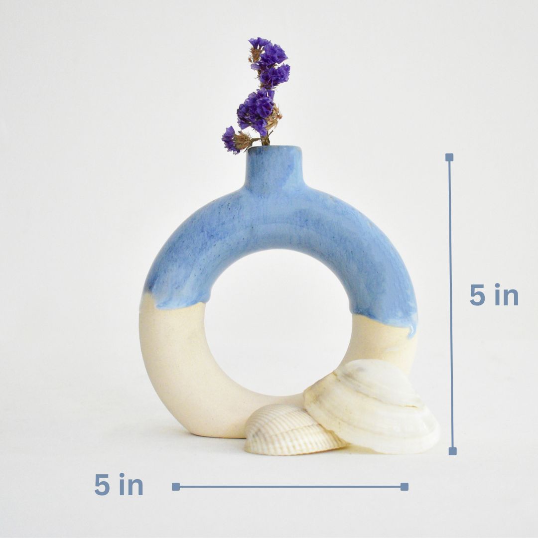 ocean dip decorative ceramic donut vase