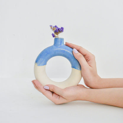 ocean dip decorative ceramic donut vase