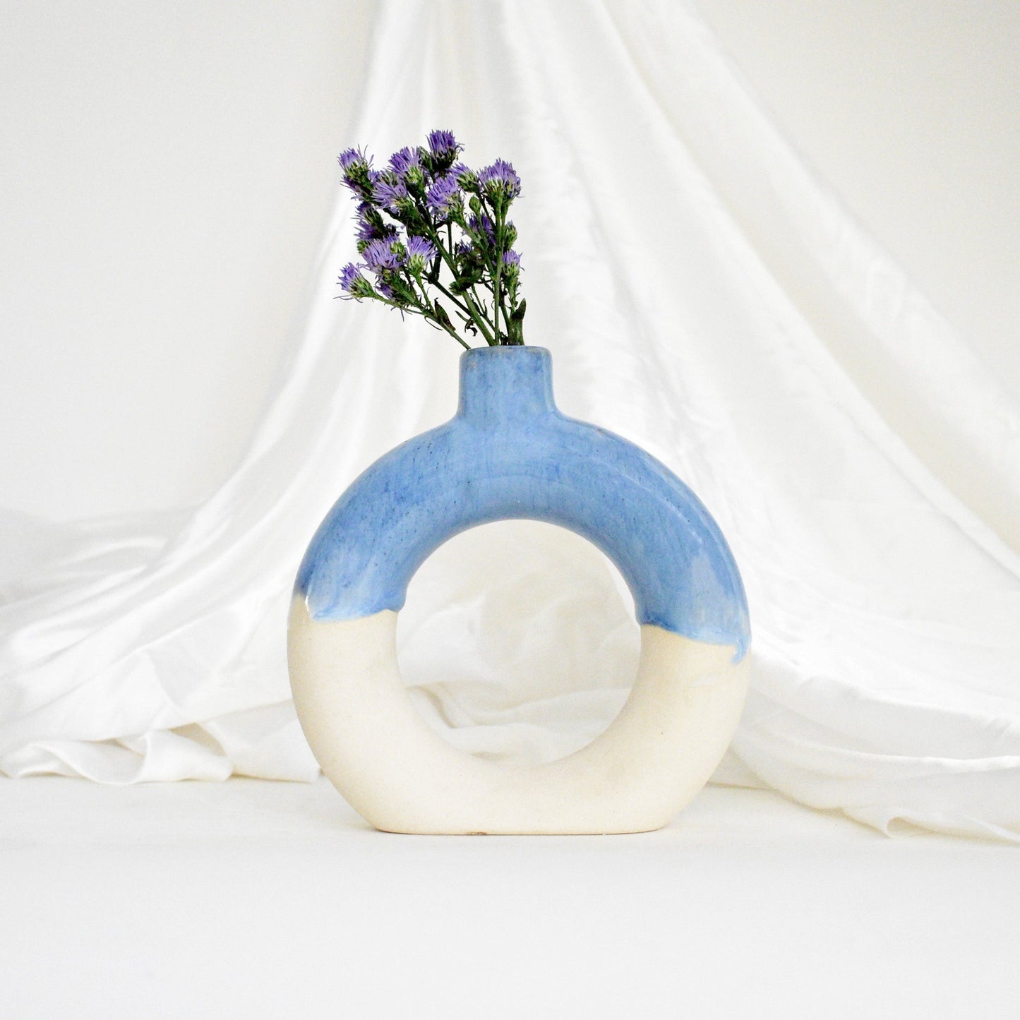 ocean dip decorative ceramic donut vase