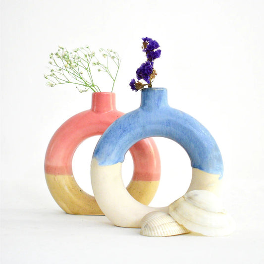 ocean-bubblegum dip decorative ceramic donut vase