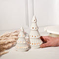 Ceramic Tealight holder  - White Christmas Trees ( Set of 2)