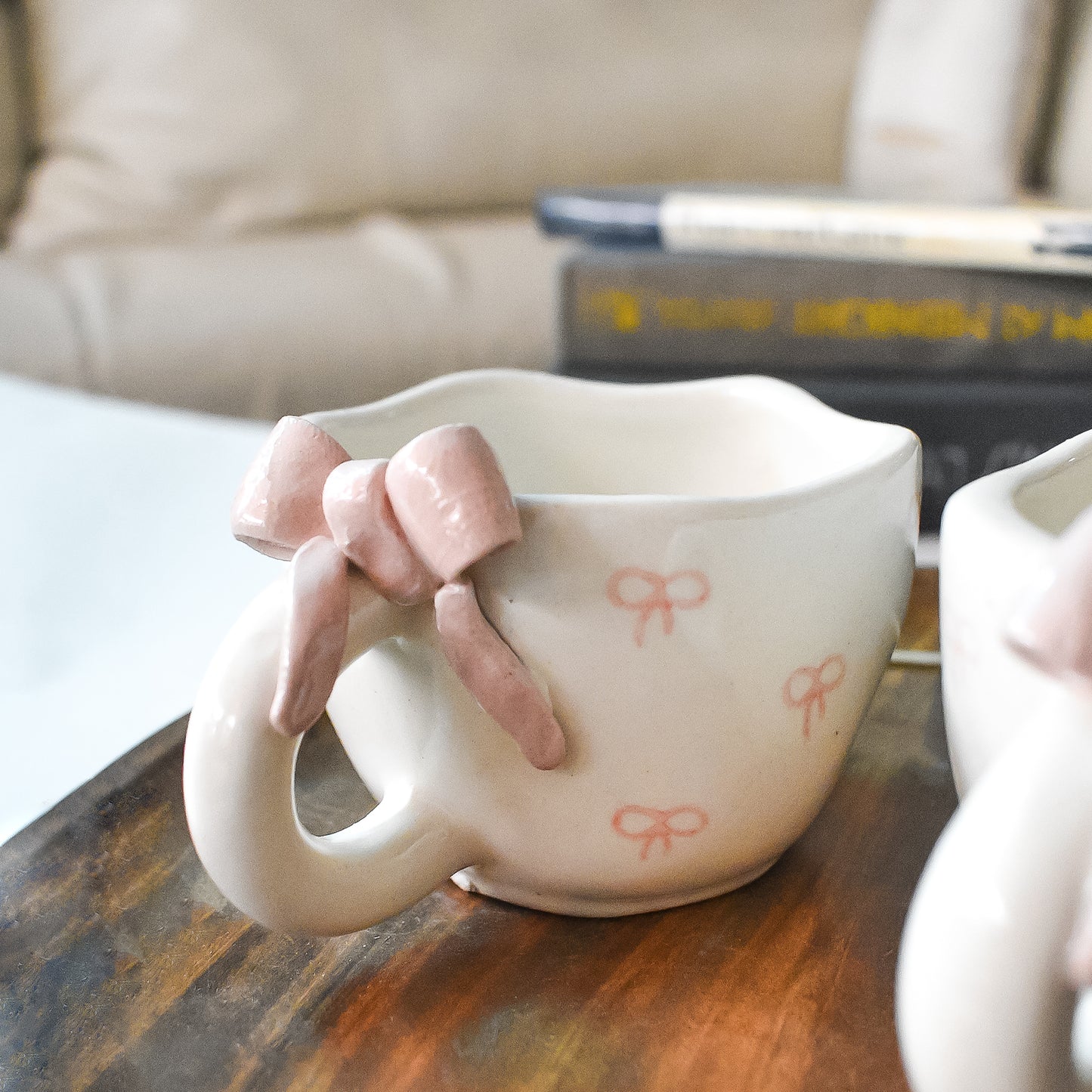 Cute Ceramic Mug - Bow