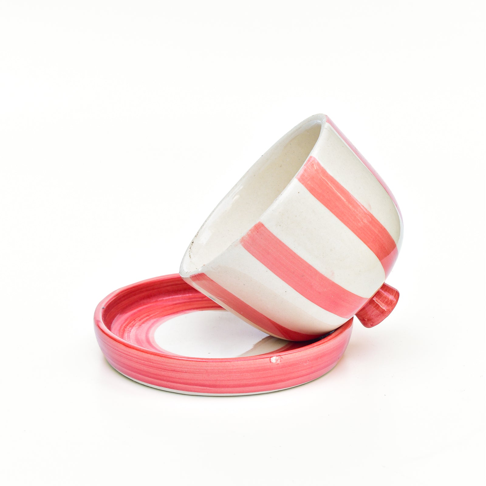 Ceramic Butter Dish - Red Stripe