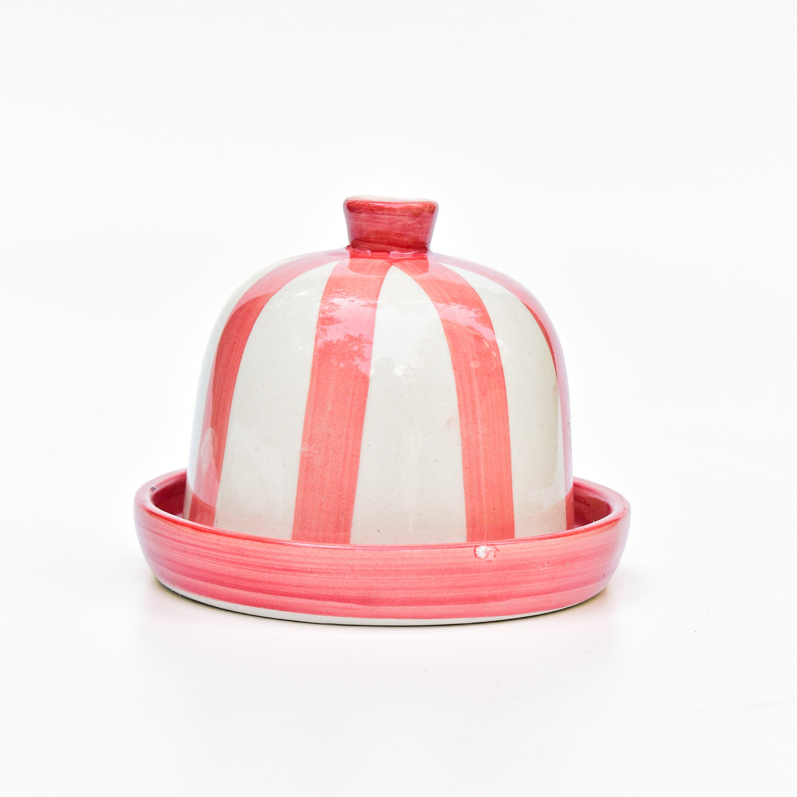Ceramic Butter Dish - Red Stripe