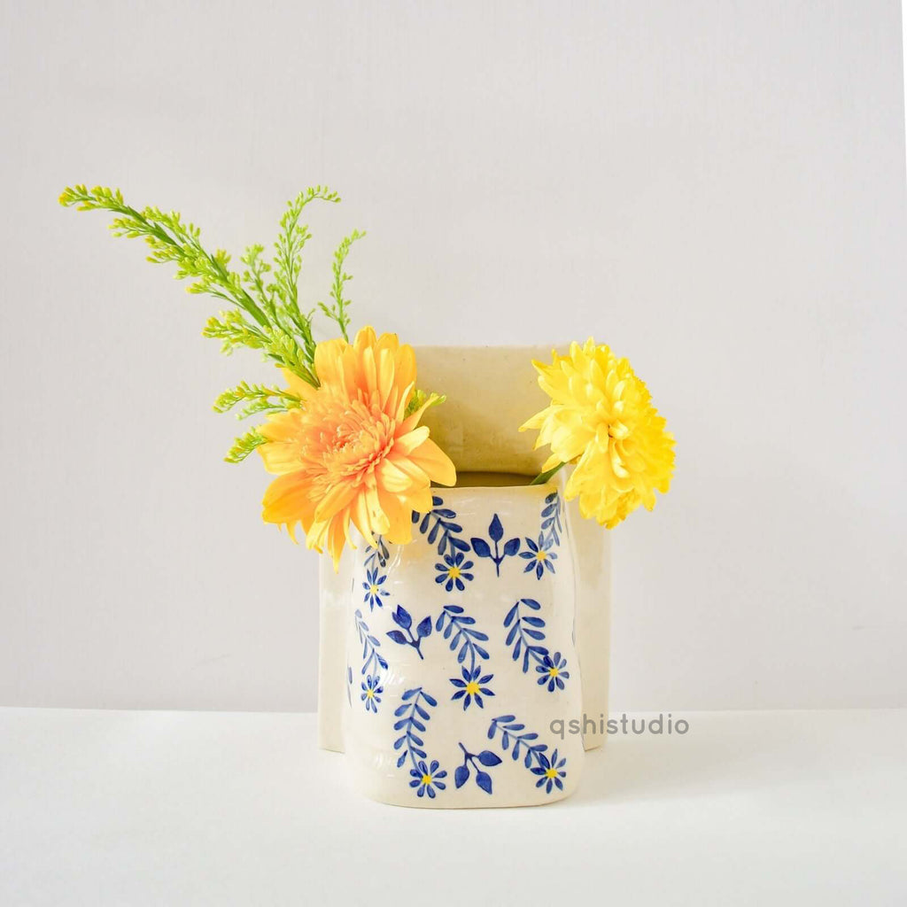 Ceramic Wall Planter - Indigo