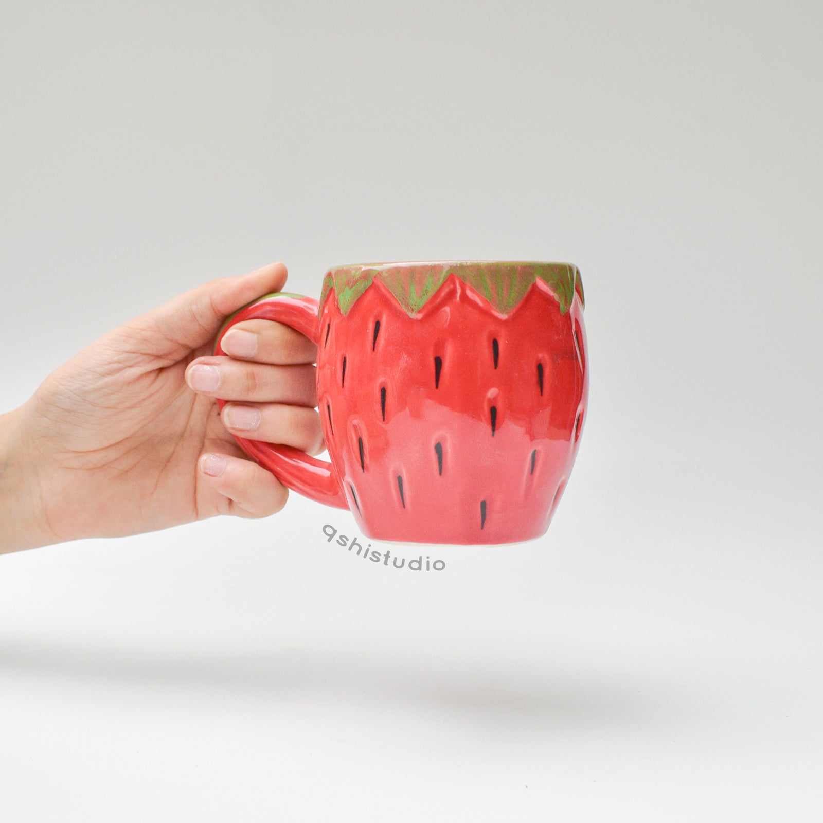 Red Strawberry Tea Cup & Plate Set