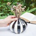 Flower Ceramic Vase - Round Noir