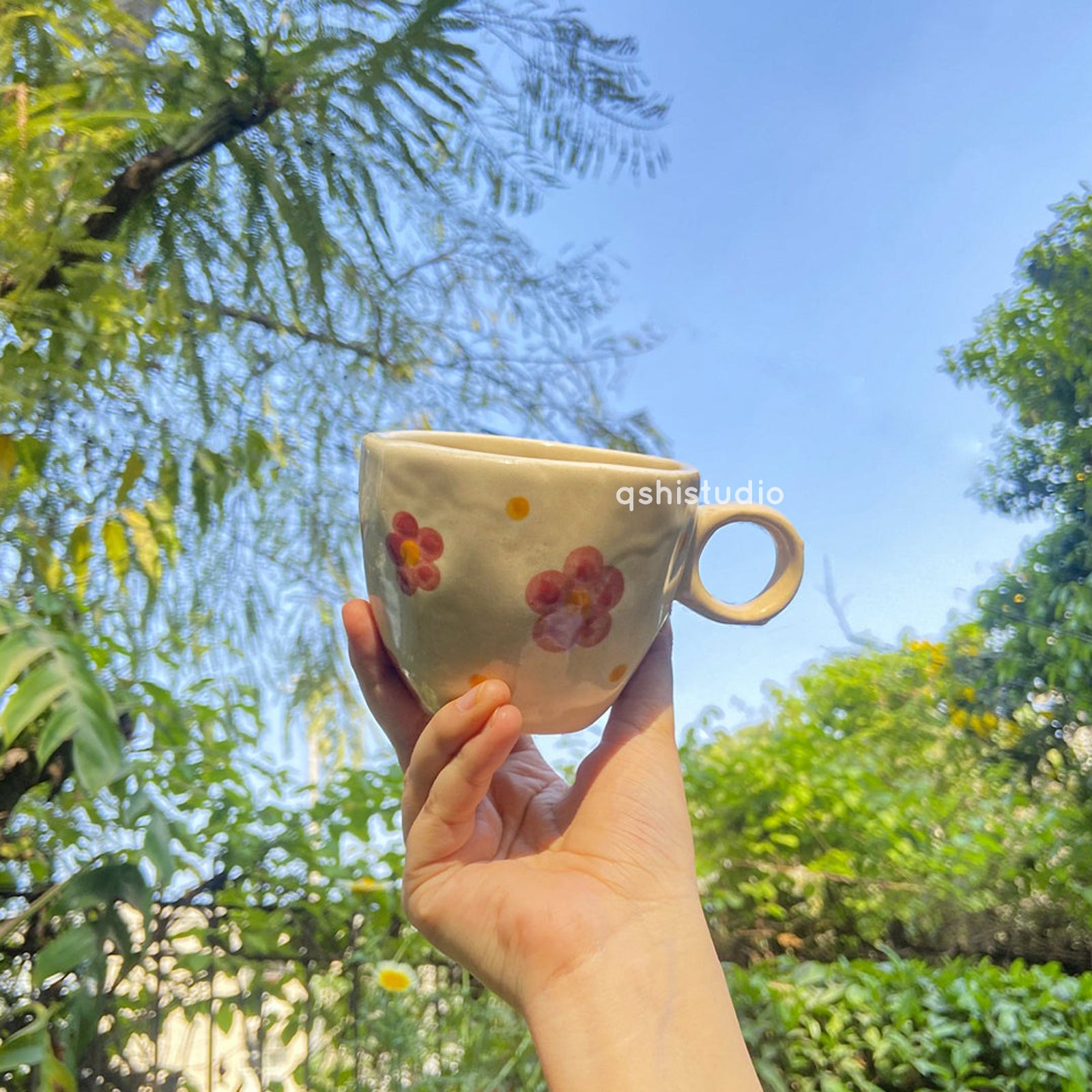 Cute Handmade Ceramic Pinterest Cup - Bloom