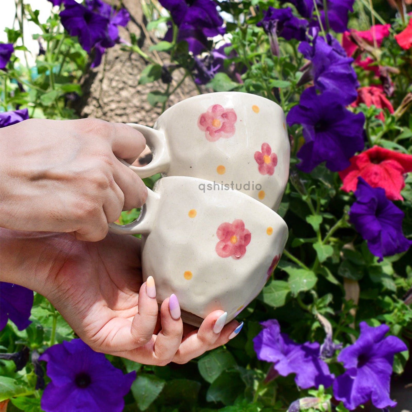 Cute Handmade Ceramic Pinterest Cup - Bloom