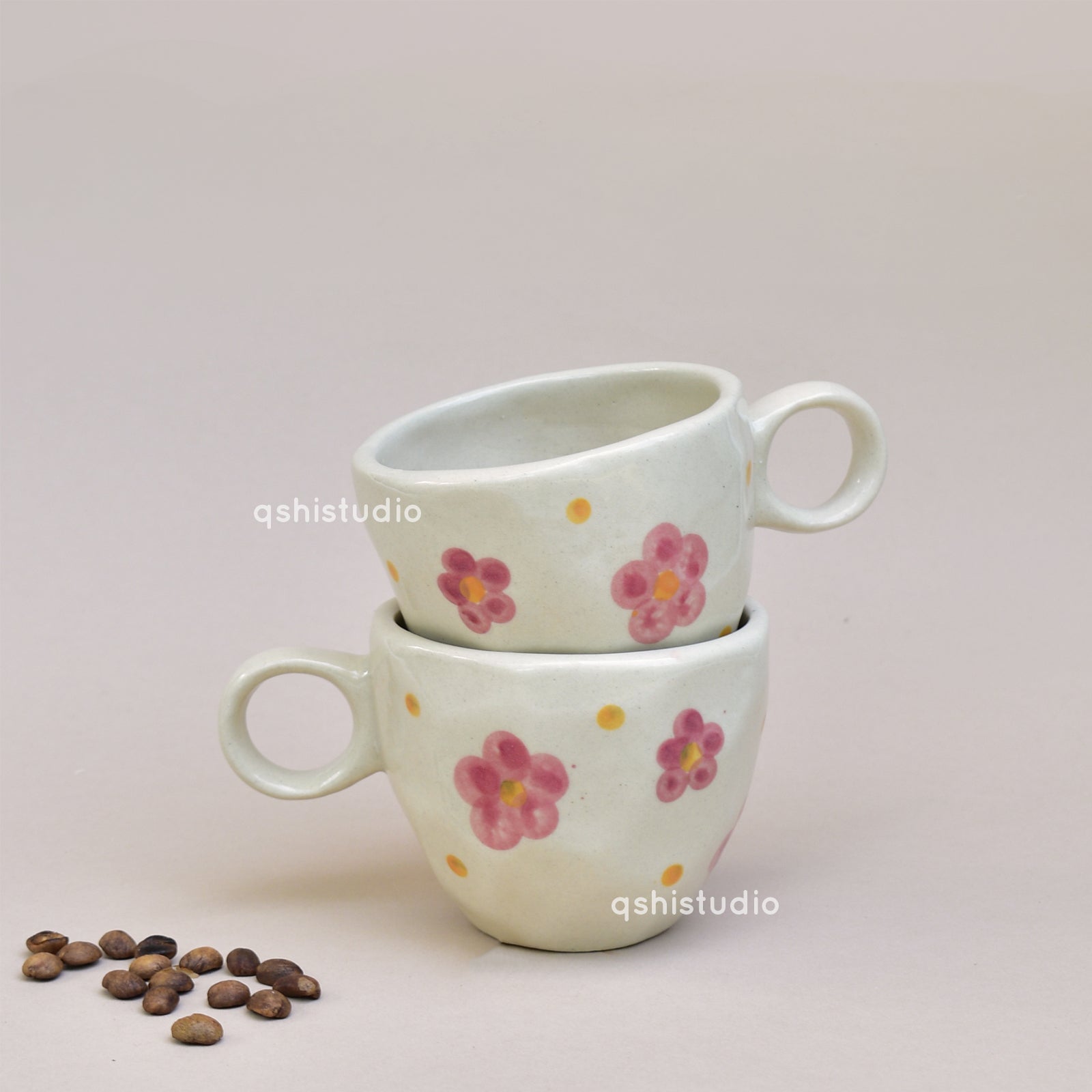 Cute Handmade Ceramic Pinterest Cup - Bloom