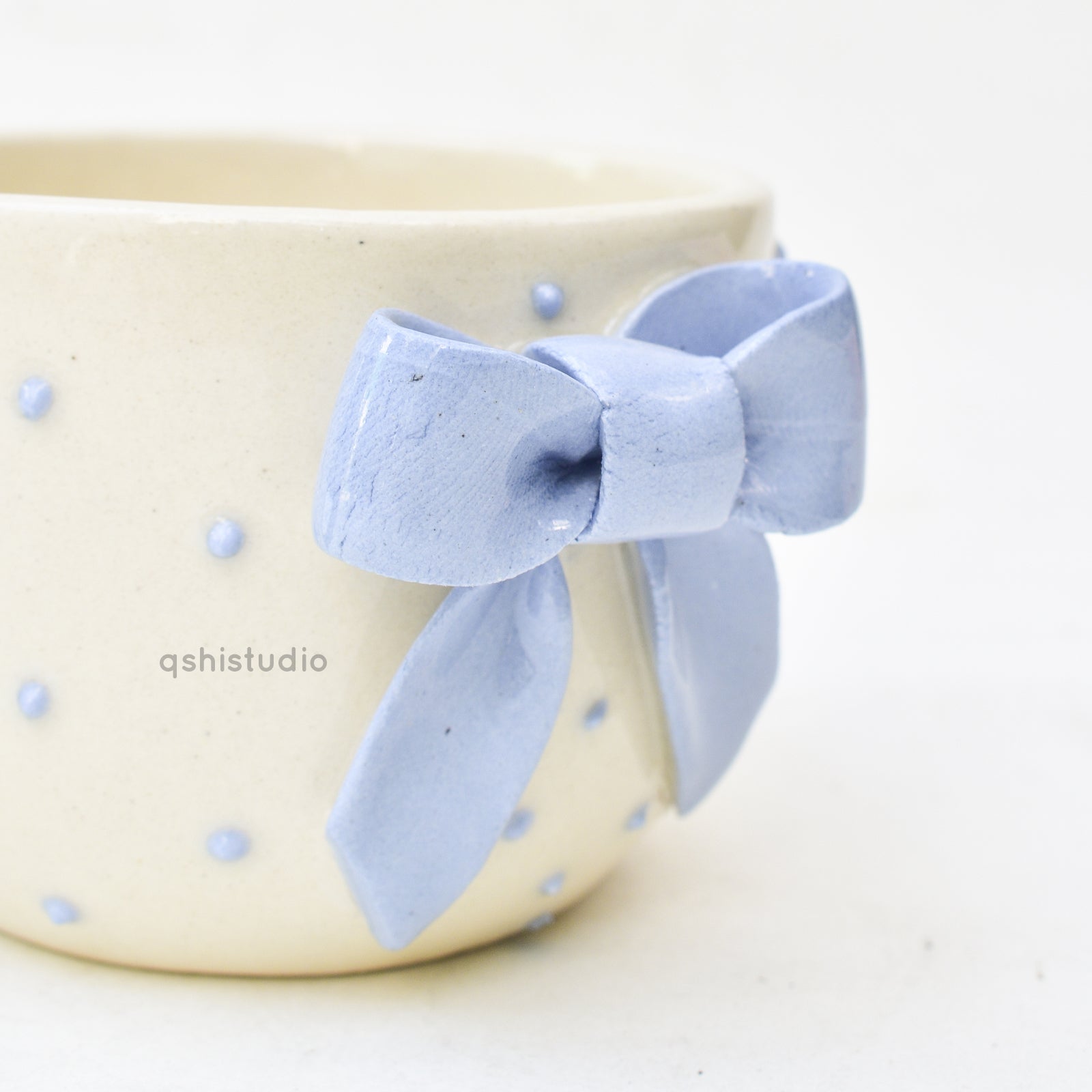 Ceramic Coffee Mug - Blue Bow