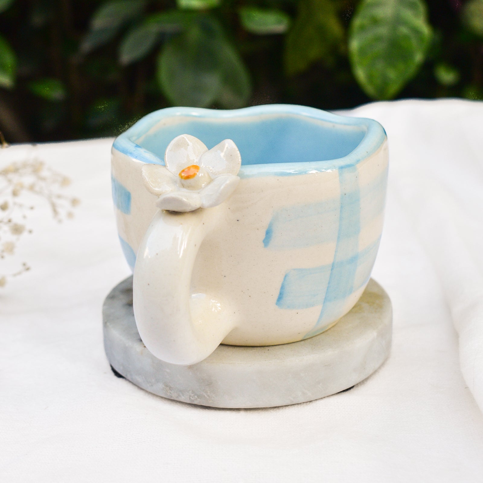Ceramic Cups & Coasters Set – Blue Edition