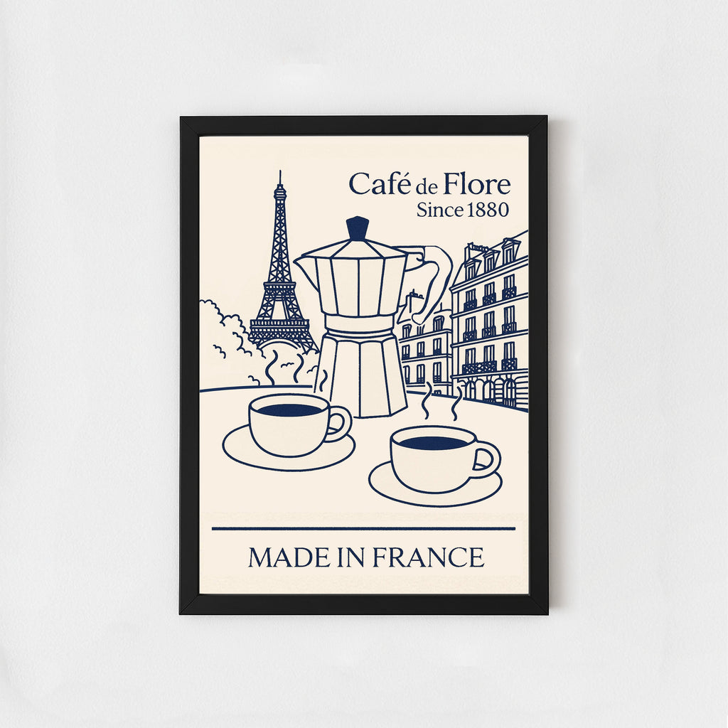 Paris Café Coffee Poster – French Coffee Wall Art Print