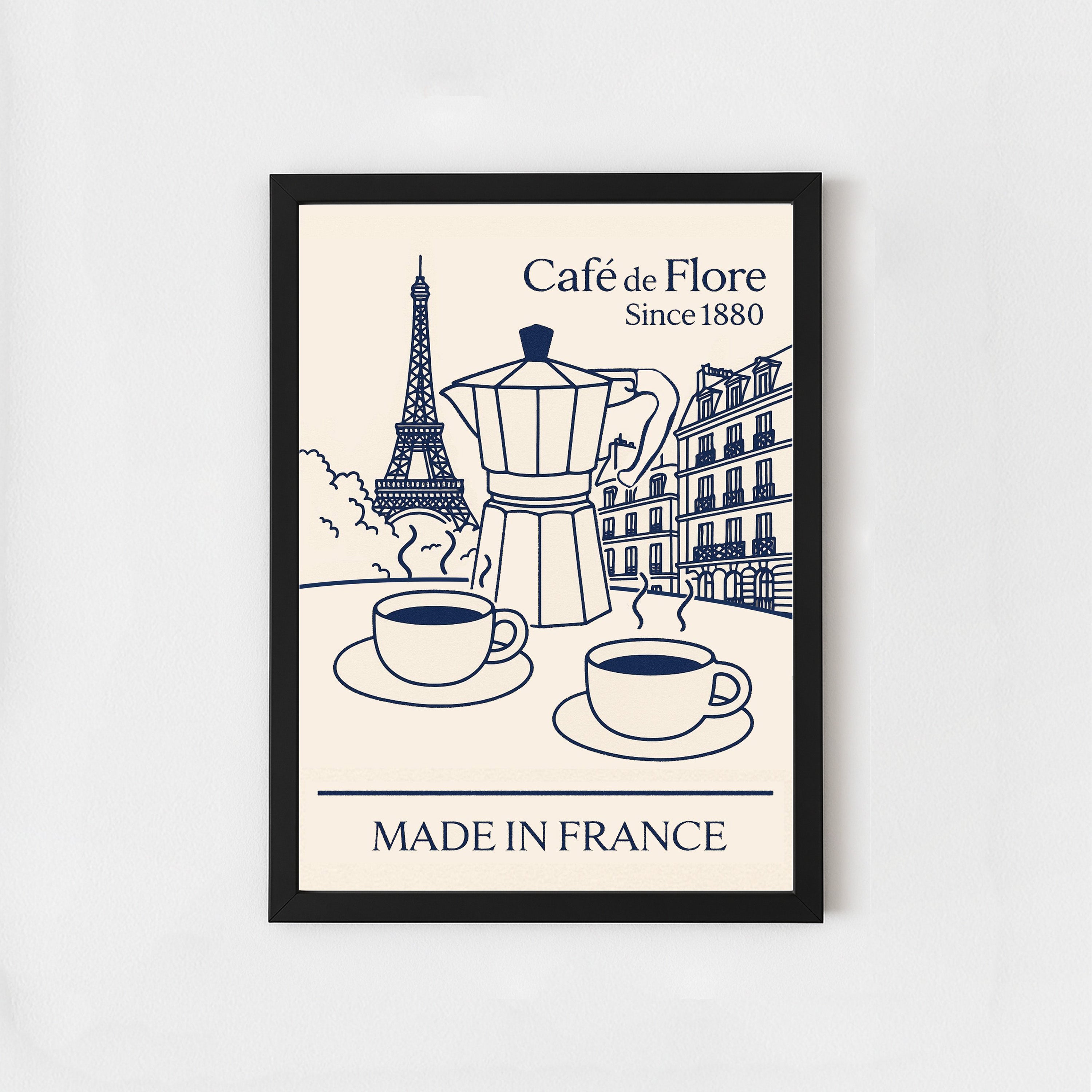 Paris Café Coffee Poster – French Coffee Wall Art Print