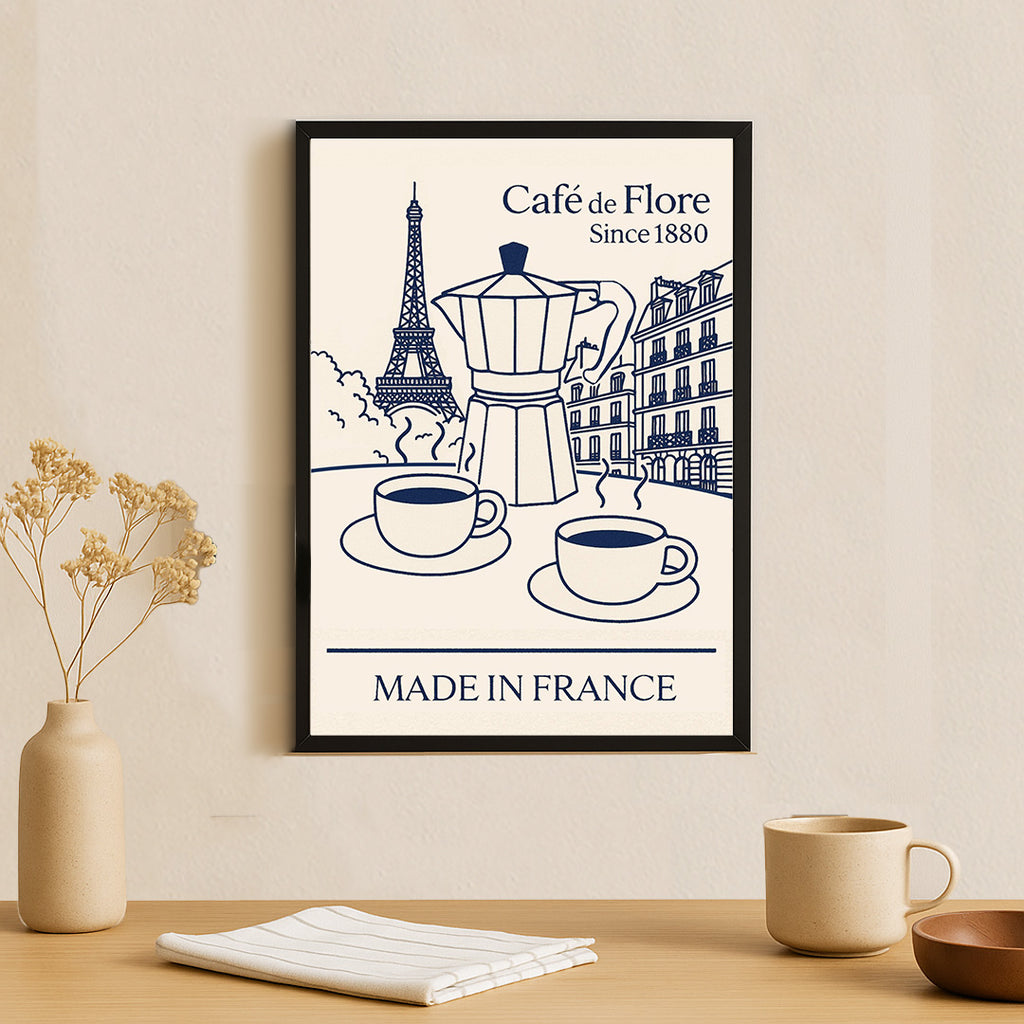 Paris Café Coffee Poster – French Coffee Wall Art Print