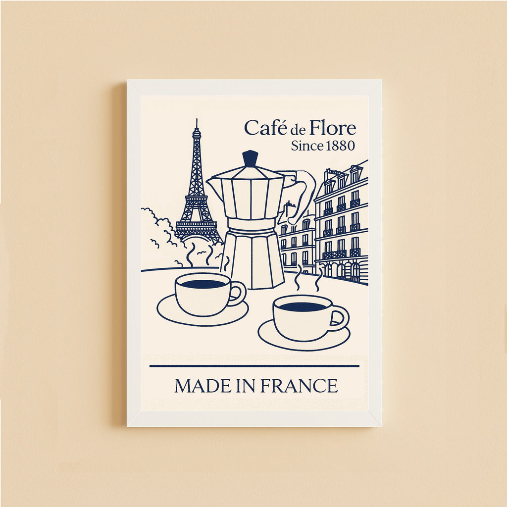 Paris Café Coffee Poster – French Coffee Wall Art Print
