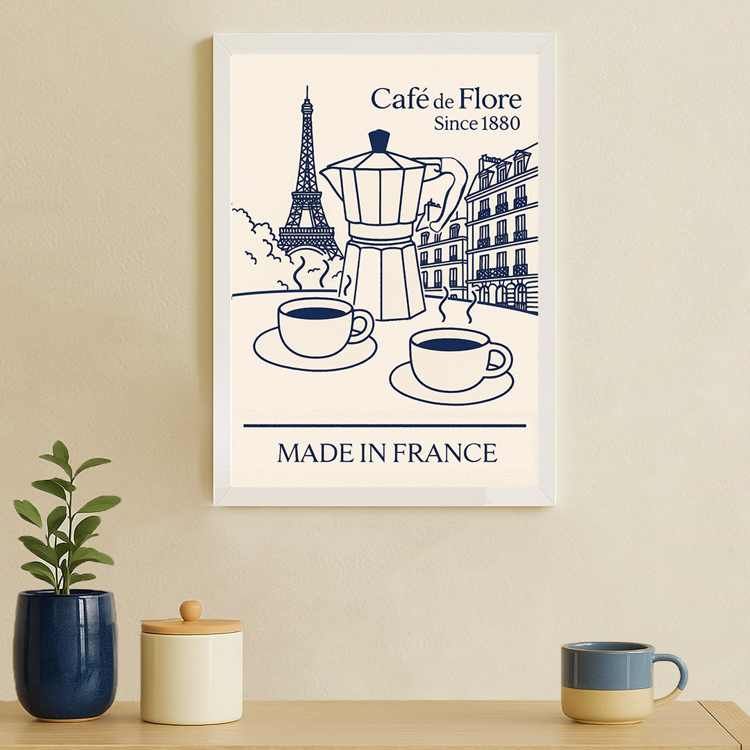 Paris Café Coffee Poster – French Coffee Wall Art Print