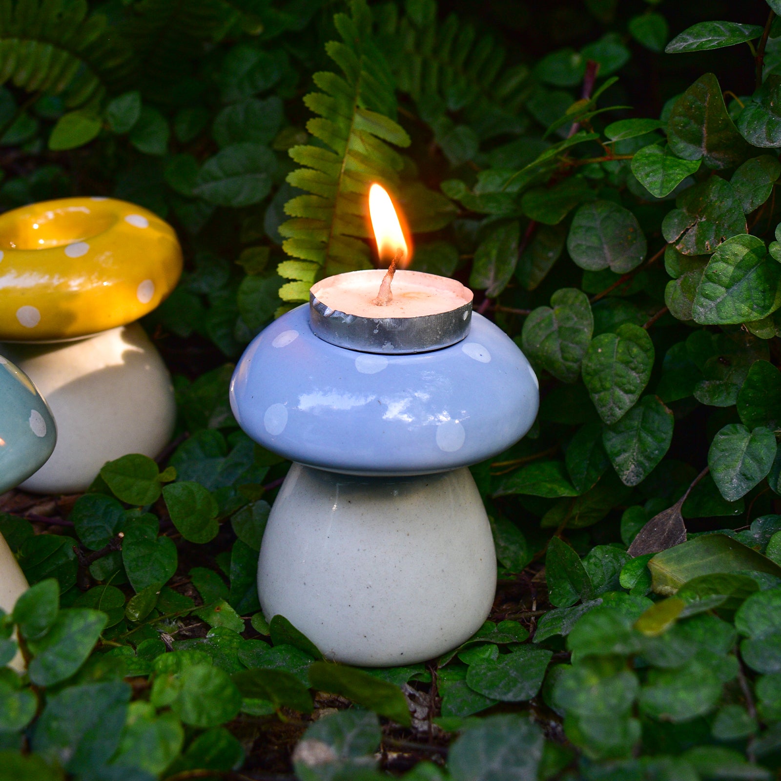 Diya/Candle Holder -  Mushroom (Set of 3)
