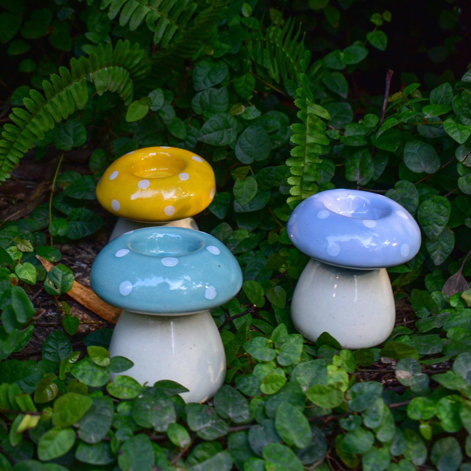 Diya/Candle Holder -  Mushroom (Set of 3)