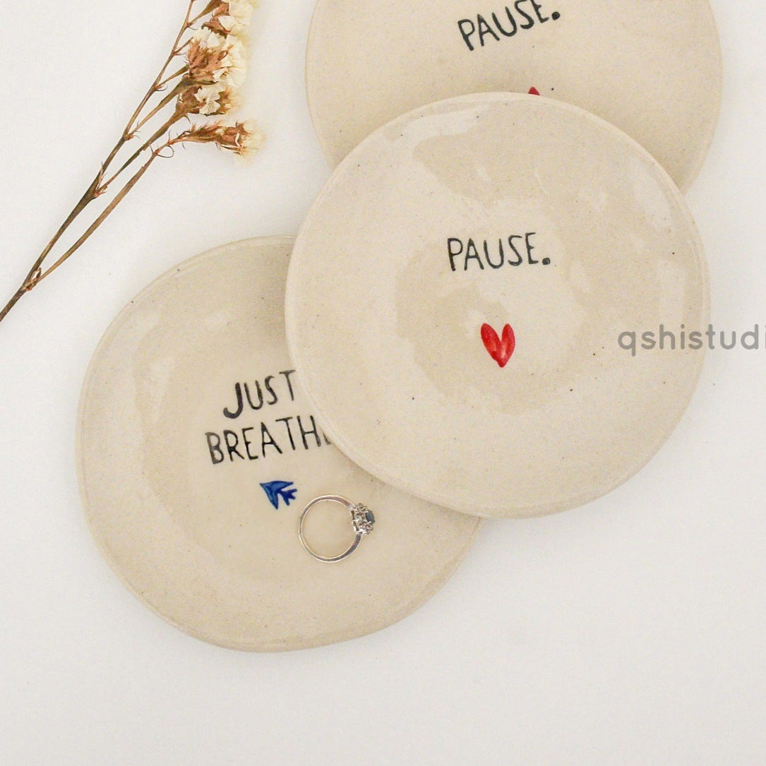 Ceramic Table Coasters - Pause + Breathe