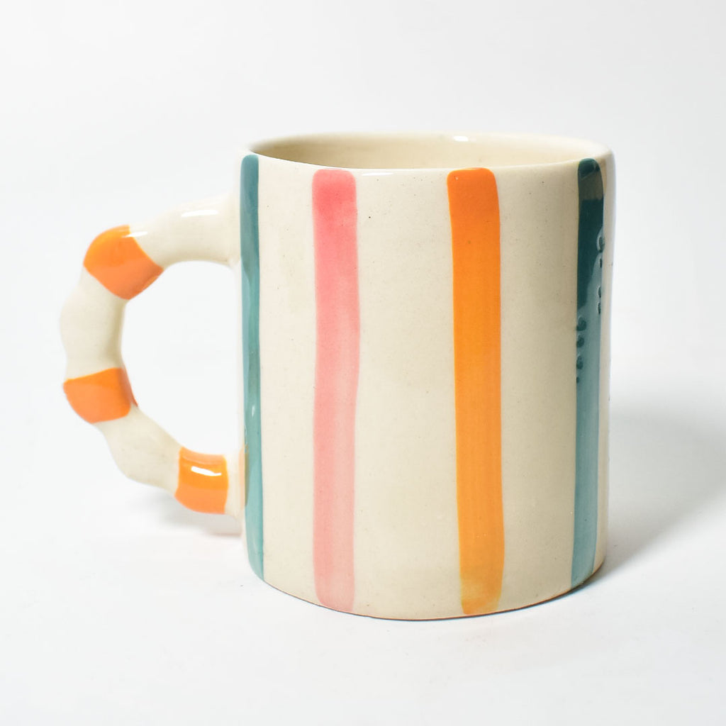 Ceramic Mug - Multi colored stripes