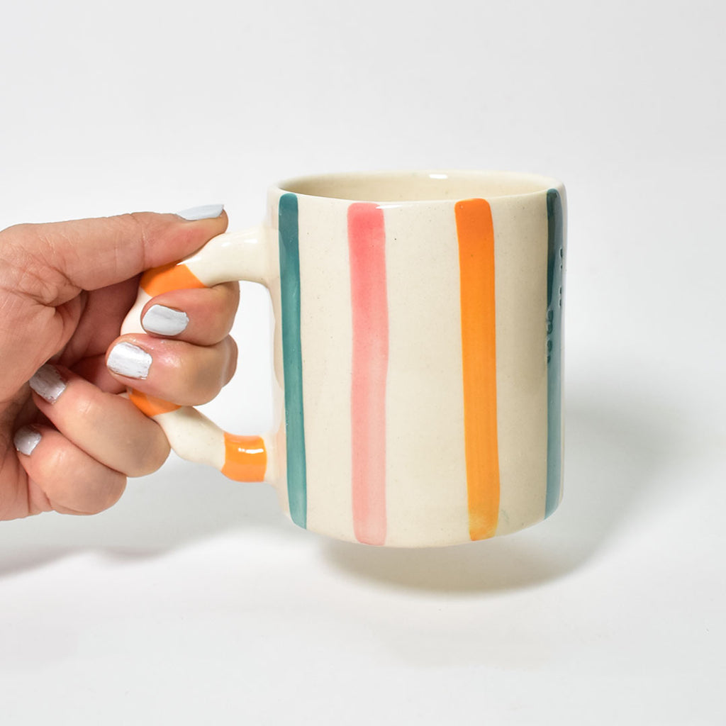 Ceramic Mug - Multi colored stripes