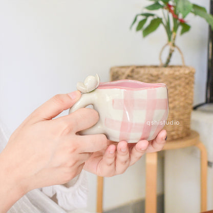 Handmade Ceramic Cups - Daisy (Pink)