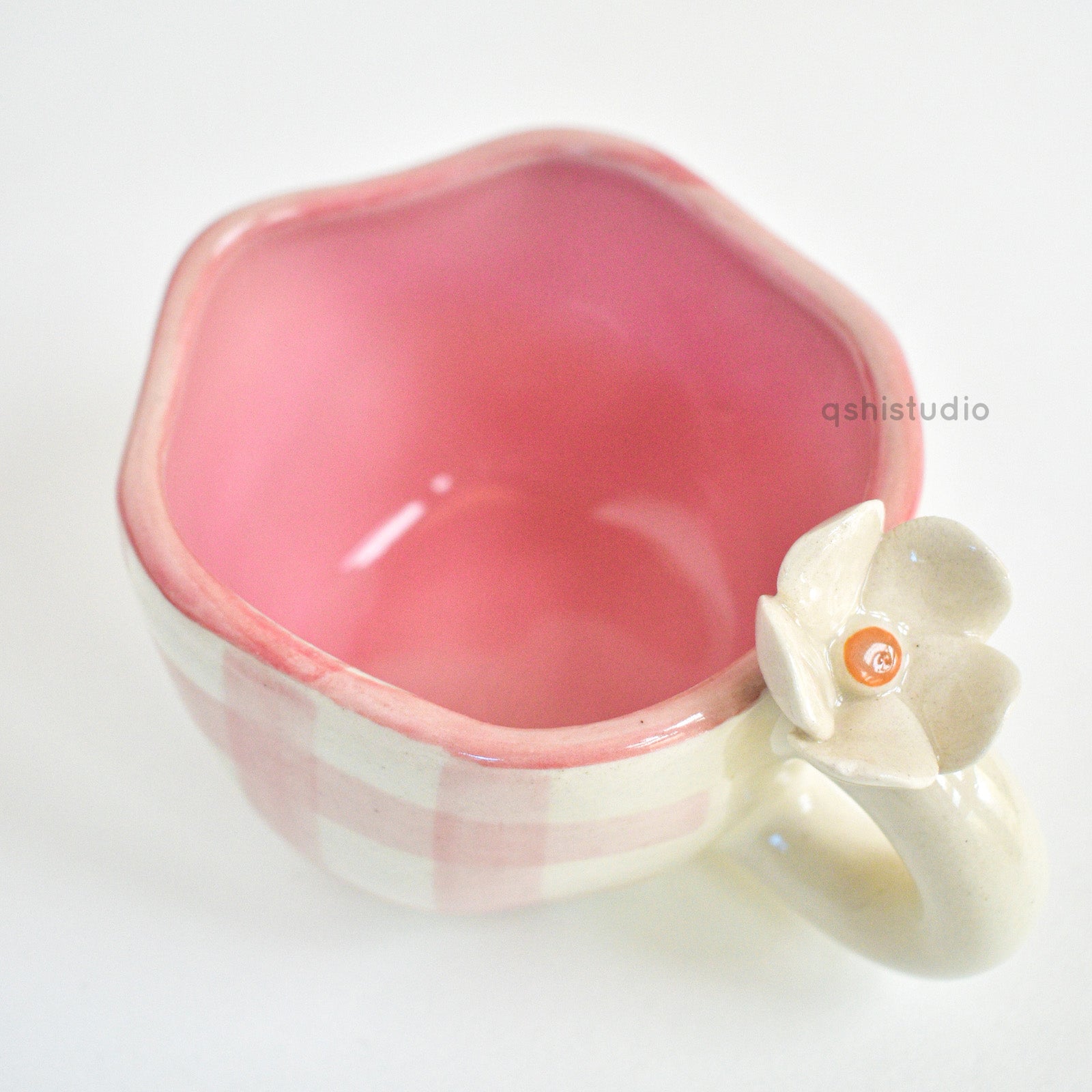 Handmade Ceramic Cups - Daisy (Pink)