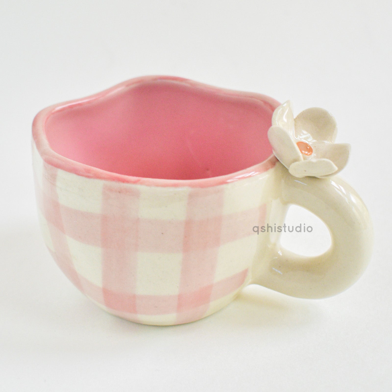 Handmade Ceramic Cups - Daisy (Pink)