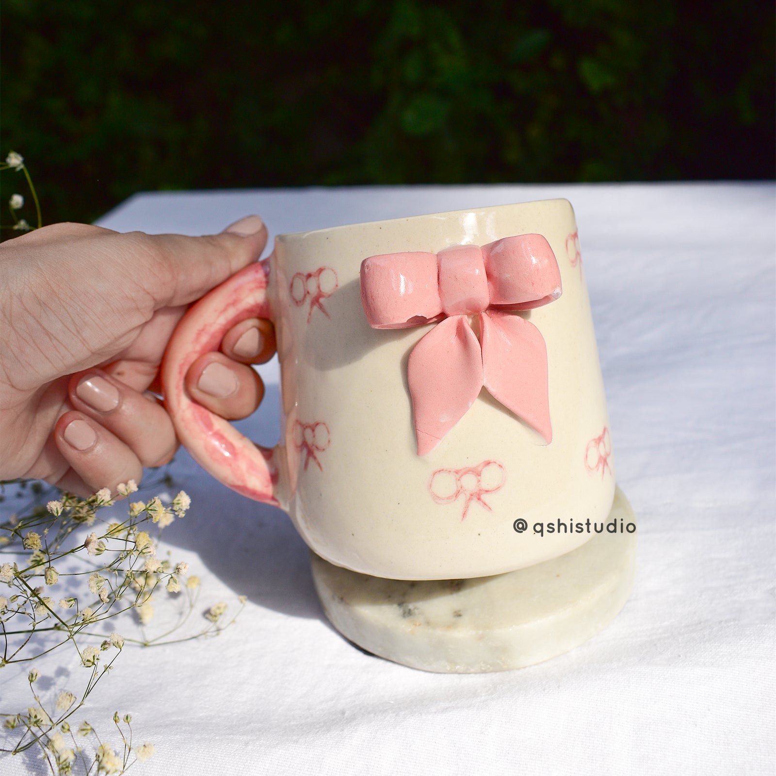 Cute Aesthetic mug - Big Pink Bow