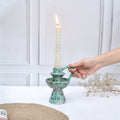 Ceramic Candle holder - Green Speckle
