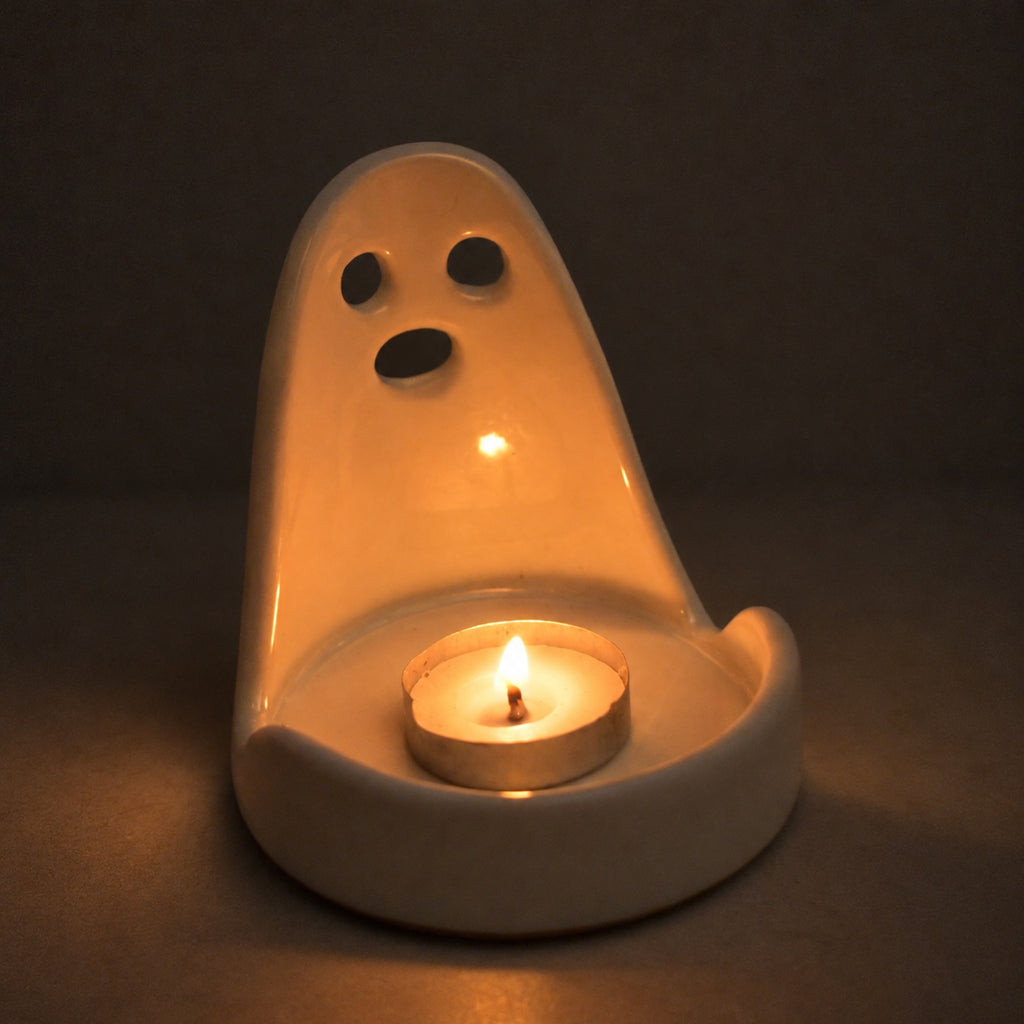 Ceramic Tealight Holder  - Ghost