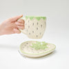 White Strawberry Tea Cup & Plate Set