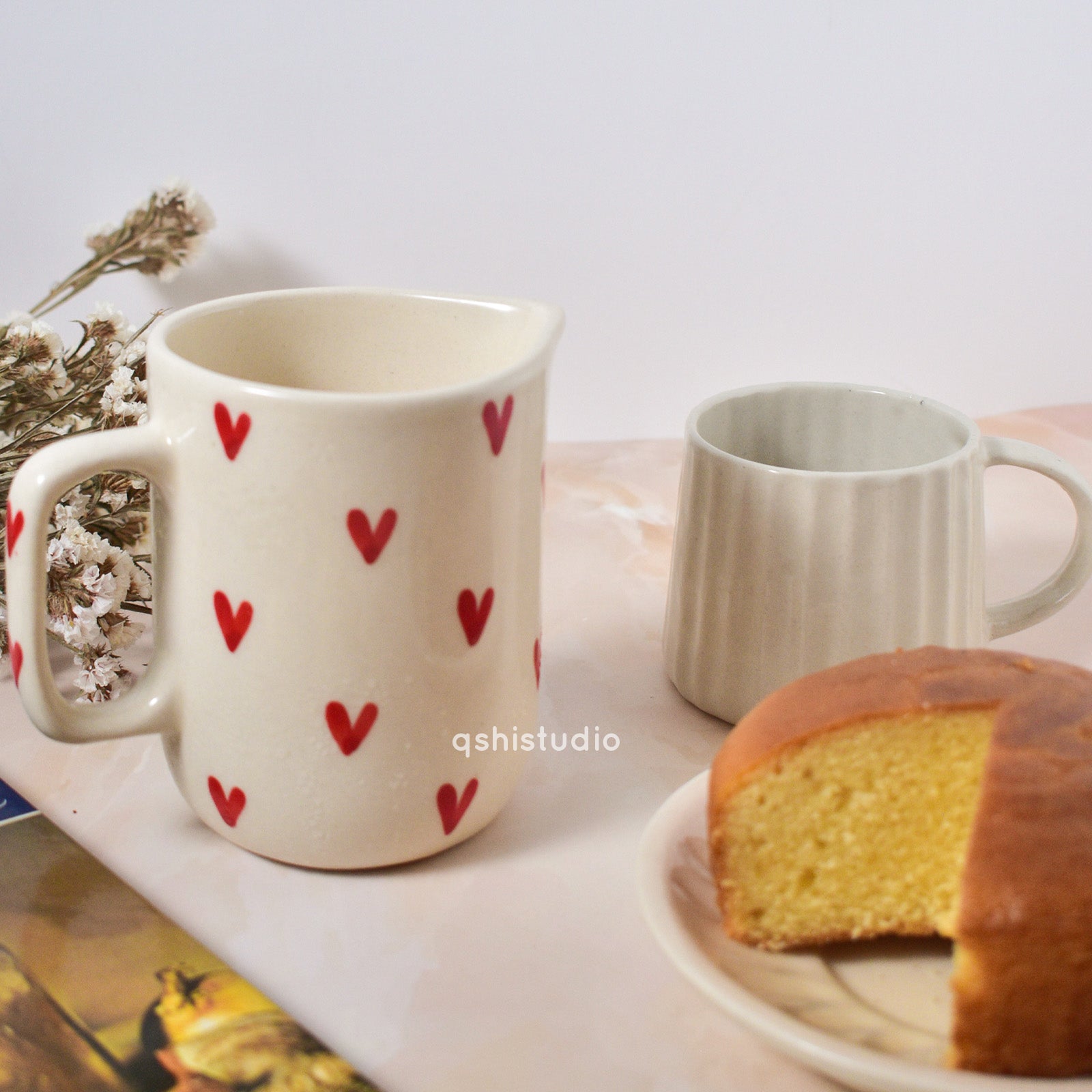 Small Cute Ceramic Jug - Cupid Heart