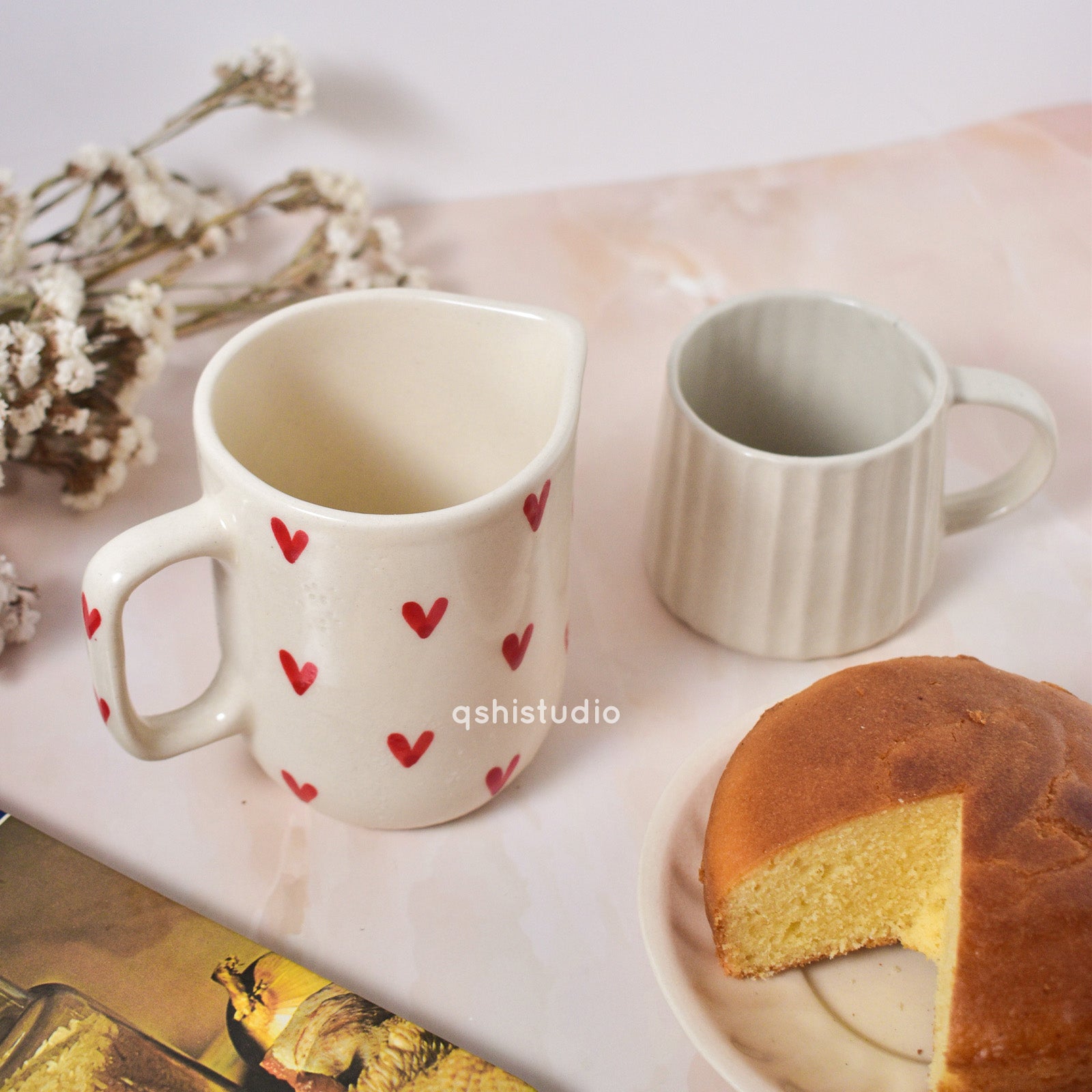 Small Cute Ceramic Jug - Cupid Heart