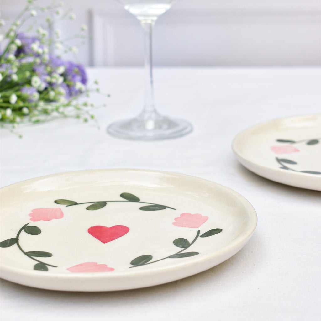 Ceramic Dessert Plate -  Amour