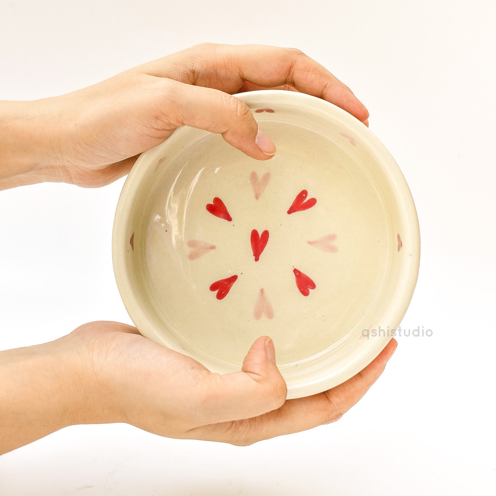Handmade Ceramic Breakfast Bowl - Twin Heart