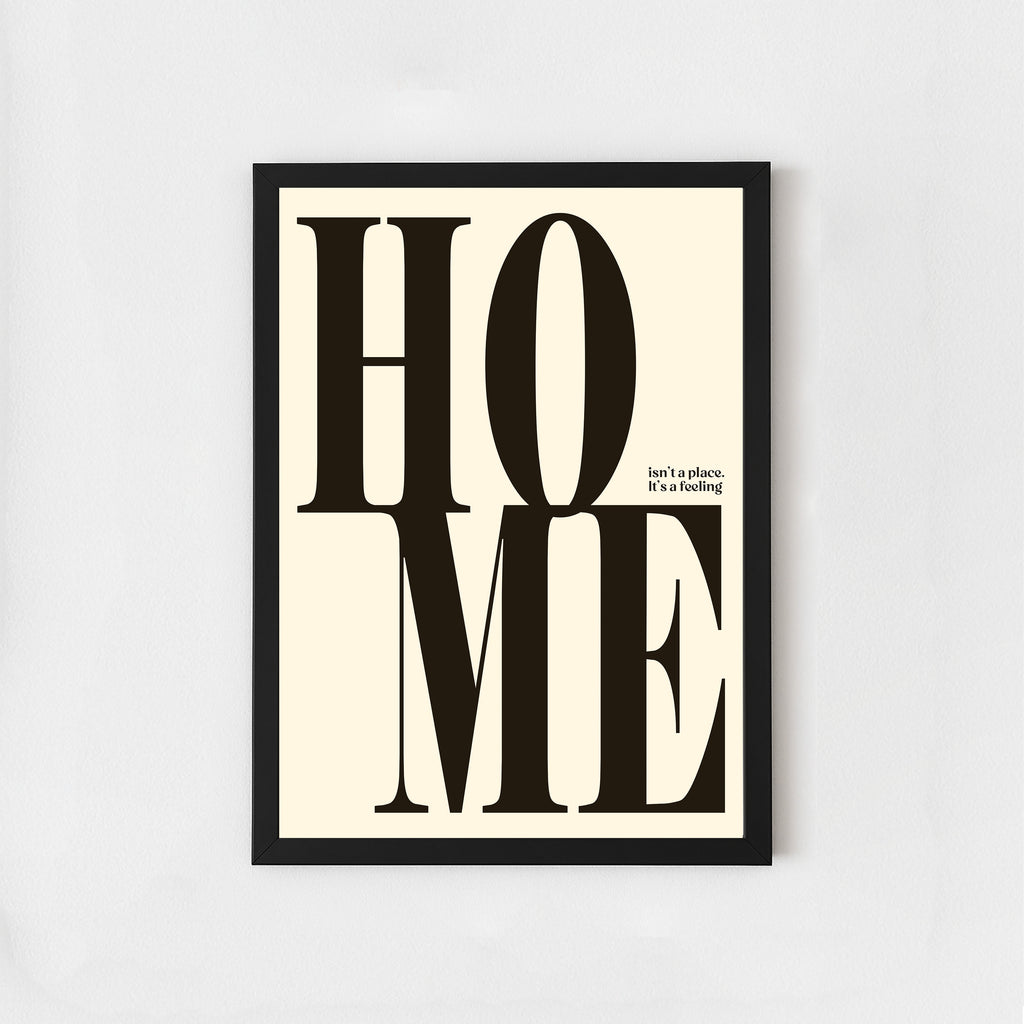 Home Typography Poster – Minimal Quote Wall Art for Living Room