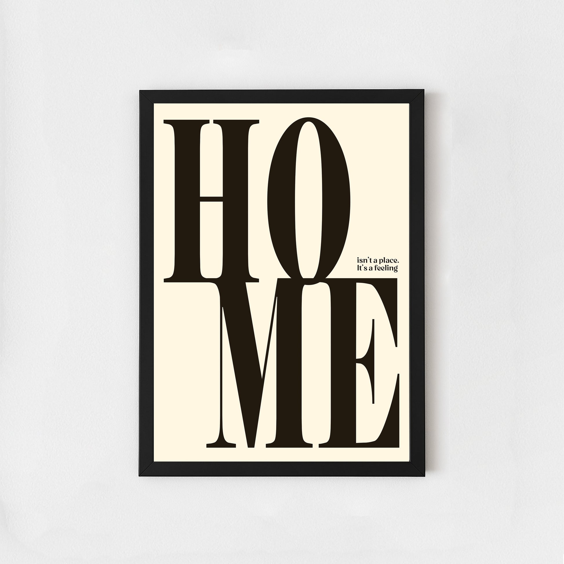 Home Typography Poster – Minimal Quote Wall Art for Living Room