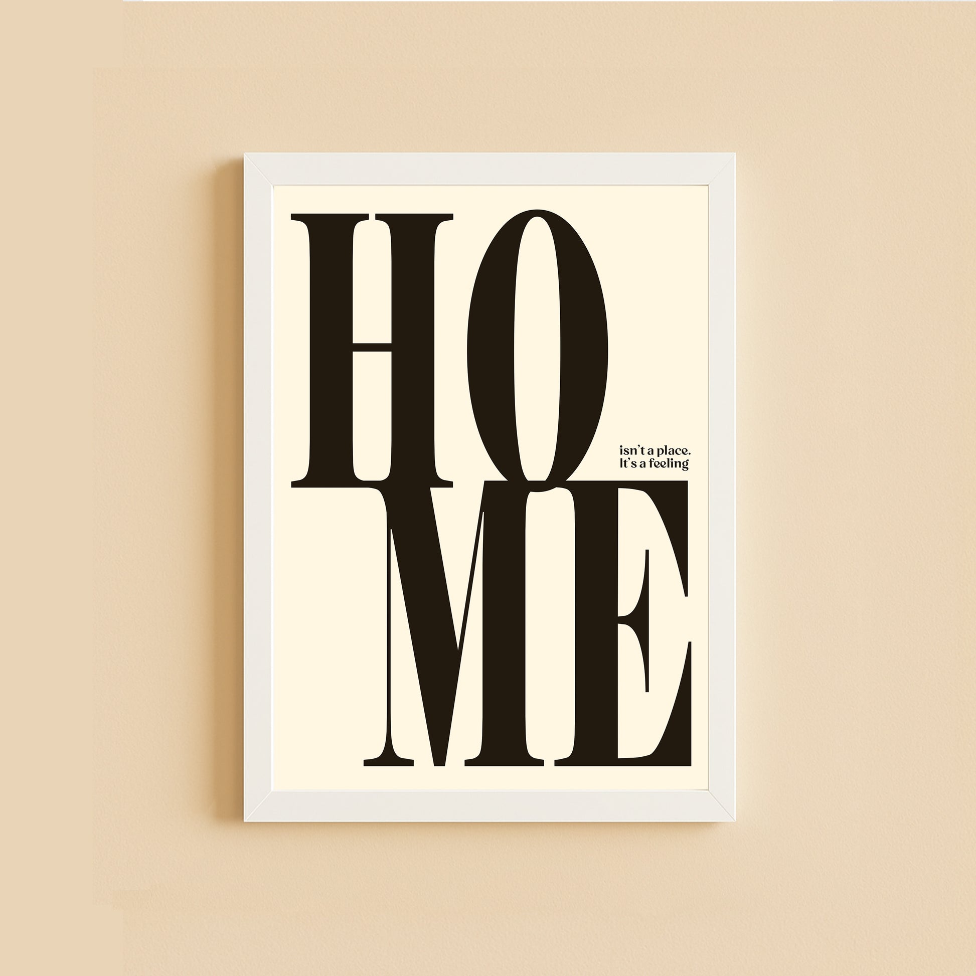 Home Typography Poster – Minimal Quote Wall Art for Living Room