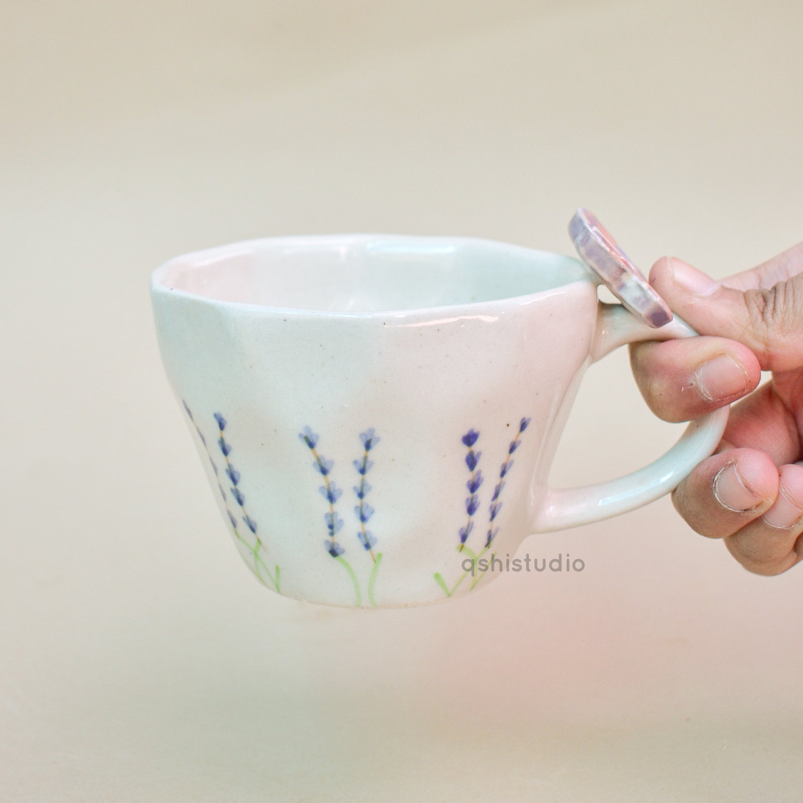 Ceramic Coffee Mug - Lavender Butterfly