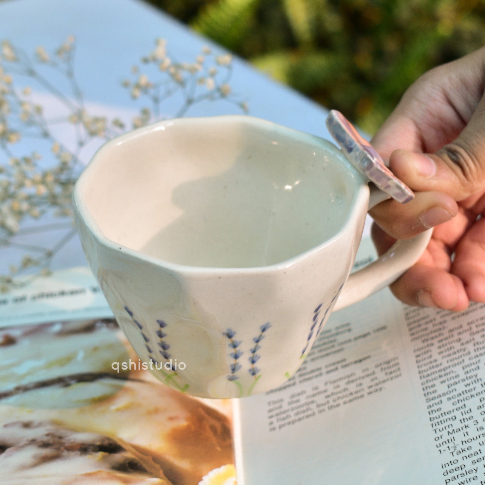 Ceramic Coffee Mug - Lavender Butterfly